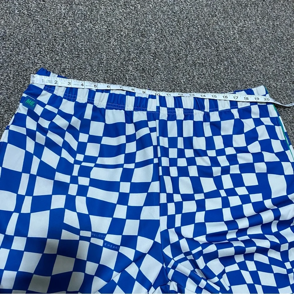 Melody Ehsani Warp Baggy Women’s Track Pants 2X XXL blue white checkered warped - Picture 16 of 16